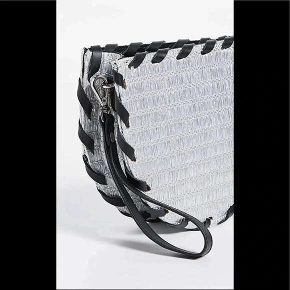 Poolside BagsSmall Metallic Raffia Clutch - Picture 11 of 12